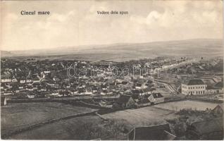1914 Nagysink, Gross-Schenk, Cincul Mare, Cincu; Vedere dela apus / látkép / general view (EK)