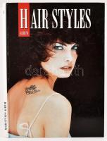 cca 1990-2000 Hair Styles, fodrászati- és divat album, egészoldalas fotókkal, spanyol és angol nyelven, Ediciones Prensa y Video S.L., kartonált papírkötés, kissé sérült borítóval, 82 p.