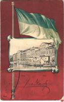 1904 Pola, Pula; Riva. Art Nouveau litho with the flag of Kingdom of Slavonia, M. Clapis (fa)