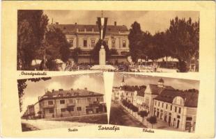 1943 Tornalja, Safárikovo, Tornala; Országzászló, Posta, Fő utca. Poraczky László kiadása / Hungarian flag, post office, main street (EK)