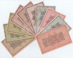 1946. 10.000AP - 10.000.000AP (9xklf) sorszámozott és sorszám nélküli változatok, fordított címer .....