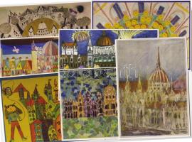 7 db modern gyermekrajz képeslap "Az én parlamentem"