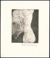 Kondor Lajos (1926-2006): Akt. Rézkarc, papír, jelzett, 13×10,5 cm