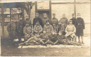 1917 Osztrák-magyar katonák csoportja Esztergomban / WWI Austro-Hungarian K.u.K. military, group of soldiers. photo (EK)