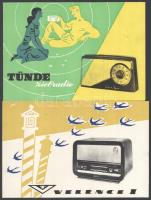 cca 1955 Vegyes rádióprospektus tétel (Terta T325, Terta BR1027, stb.), 5 db