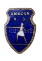 ~1930. Amazon V.C. (Vívó Club) zománcozott fém jelvény (29x19mm) T:2