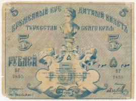 Oroszország / Polgárháború / Turkesztán 1918. 5R T:III- anyaghiány Russia / Civil War / Turkestan 1918. 5 Rubles C:VG missing material