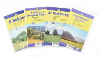 1997-2000 4 db magyar turistatérkép: Bakony (északi rész), Pilis és Visegrádi-hegység, Dunakanyar, Ormánság. Kartográfiai Vállalat.