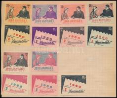 Népszámlálás és Szovjet Film Ünnepe 25 db gyufacímke papírlapra ragasztva