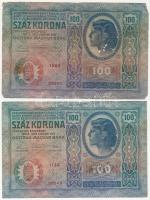 1912. 100K (2x, mindkettő kiolvashatatlan felülbélyegzéssel) T:III,III-
Adamo K28