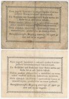 1849. 15kr + 30kr "Kossuth bankó" T:III,III-
Adamo G102, G103