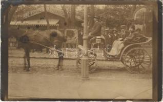 1908 Budapest XIII. Margitsziget, lovaskocsi, dohánybolt. photo (EK)