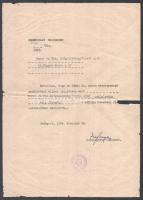 1949 Bp., Nehézipari Minisztérium Bayer és Tsa Gyógyszervegyészeti Gyárnak címzett levele, rajta a miniszter aláírásával, 2 db irat