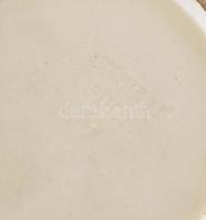 cca 1880 Kézzel festett jelzett Bélapátfalvi népies mázas majolika falitányér Rozália felirattal, ap...