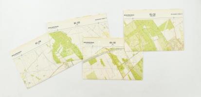 cca 1982 4 db Győr-Sopron megye topográfiai térkép (63-131, 132, 133, 134), egymással érintkezőek, 1 : 10.000, MÉM Országos Földügyi és Térképészeti Hivatal, 70x60 cm