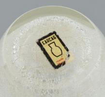 Karcagi jegecelt üvegváza, hibátlan, jelzett, m: 25cm