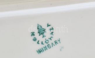 Hollóházi porcelán táncosnő, kézzel festett, jelzett, hajdísze restaurált, m: 25 cm