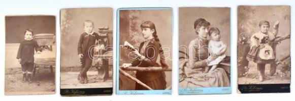 cca 1870-1890 12 db keményátú portré lugosi műtermekből, 10,5×6,5 cm