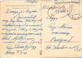 1944 Aus dem Wald von Kolodesy / WWII German military art postcard, tank s: Schneider (EB)