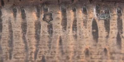 Ezüst (Ag) mattlézott füles tálca, jelzett, nettó: 721g, 38,5x25cm