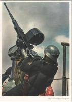 Második világháborús német katonai lap. Légibiztosítás a tengeren. Kiefer haditudósító felvétele. Carl Werner / WWII German military air-defence on the sea (vágott / cut)