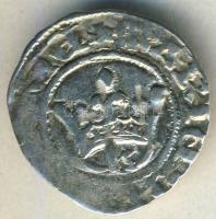 Mária 1382-87.(1395). Denár Ag ÉH.443g T:3+