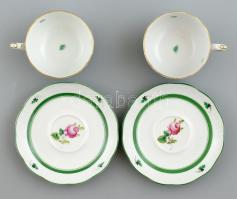 Herendi 2db szőlőlevél mintás teás csésze. Kézzel festett, jelzett, hibátlan