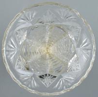 Kristály váza alpakka talppal, kisebb kopásnyomokkal, m: 21 cm