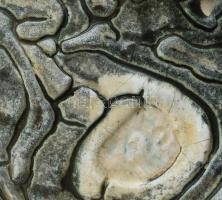 Gorka Iparművészeti Vállalatos kosfejes kínáló, repesztett mázas, jelzett, hibátlan m:17,5 cm