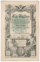 1866. 1G STN vízjeles papíron, Gt6 sorszámmal T:III szép papír Austrian Empire 1866. 1 Gulden on STN watermark paper, Gt6 serial C:F fine paper Adamo G97