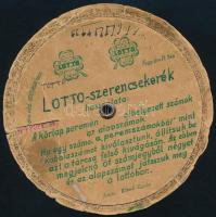 1957 LOTTÓ szerencsekerék, kopottas állapotban, d: 12,5 cm