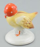 MO porcelán csibe, jelzett, kézzel festett, hibátlan 5 cm