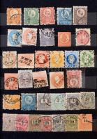 1871-1950 Magyar gyűjtemény jobb sorokkal, másodpéldányokkal, 2 db blokkal, kevés modern sorral, 8 lapos közepes berakóban, tokkal