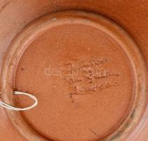 Kántor Kun-Gazda Karcag 3 db fali dísztányér. Kézzel festett, jelzett, hibátlan. d: 12,7 cm