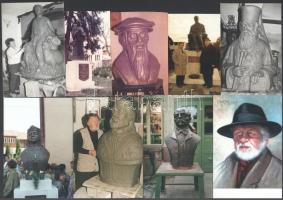 id. Jorga Ferenc szobrászművésszel kapcsolatos fotó 16 db fénykép aláírásokkal