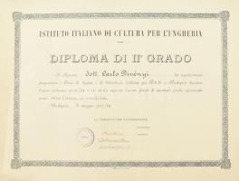 1935-1939 Olasz Kulturális Intézet által kiállított 6 db oklevél