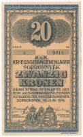 Sopronnyék / hadifogolytábor 1916. 20K arab sorozat- és sorszámmal T:I