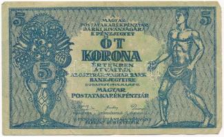 1919. 5K OSZTRÁK-MAGYAR BANK BANKJEGYEIRE T:III Adamo K8.1