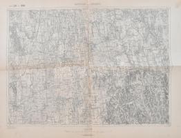 cca 1900 2 db Kaposvár-Böhönye illetve Stuhlweissenburg-Seregélyes katonai térképek az Osztrák Katonai Térképészeti Intézetből, lap széle kissé sérült, hajtásnyomokkal, 38x52 cm