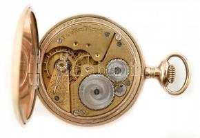 Elgin aranyozott fém tokos zsebóra. Működő, jó állapotbanm szép számlappal d: 50 mm