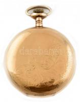 Elgin aranyozott fém tokos zsebóra. Működő, jó állapotbanm szép számlappal d: 50 mm