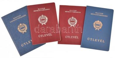 cca 1960 4 db magyar, piros és kék útlevél