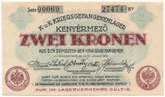 Kenyérmező / Hadifogolytábor 1916. január 15. 2K arab sorozat- és sorszámmal T:I 
Hungary / Kenyérm...