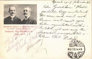 1908 Budapest VIII. Neumann Károly és Schwarz Béla, az Adria kávéház tulajdonosai. Rákóczi út 41.