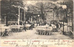 1907 Budapest XIV. Városliget, Wampetics vendéglő, pincérek (fl)