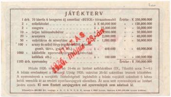 Budapest ~1926. "Fehér Kereszt sorsjegy" 5000K értékben, a Fehér Kereszt Országos Lelenchá...
