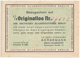 Németország / Berlin DN Deutsche Klassenlotterie Berlin sorsjegy 17692 T:III