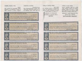 Budapest 1924. "Magyar Nemzeti Bank" részvény 100K-ról (3x), szelvényekkel, szárazpecsétte...