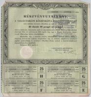 Budapest 1946. "A Salgó-Tarjáni Kőszénbánya Részvény-Társulat" részvényutalványa huszonöt ...