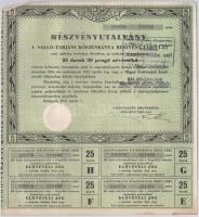 Budapest 1946. "A Salgó-Tarjáni Kőszénbánya Részvény-Társulat" részvényutalványa huszonöt ...